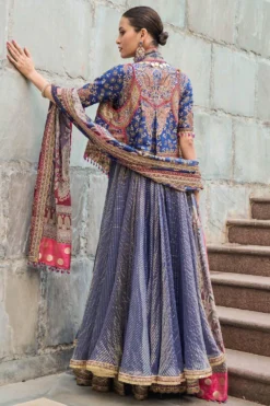 Tarun Tahiliani Blue Embroidered Gilet -Cheap Wovencia Store 310tt10 5