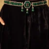 Tarun Tahiliani Accessories Emerald Green Swarovski Chain Belt