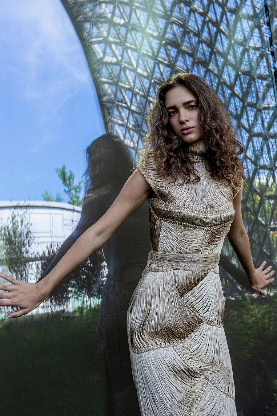 Abhishek Sharma Dusk Filigree Symmetrical Dress 3 Abhishek Sharma Dusk Filigree Symmetrical Dress - Image 3