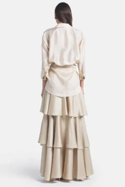 431-88 By Shweta Kapur Champagne Silk Ace Shirt -Cheap Wovencia Store 40843104 4