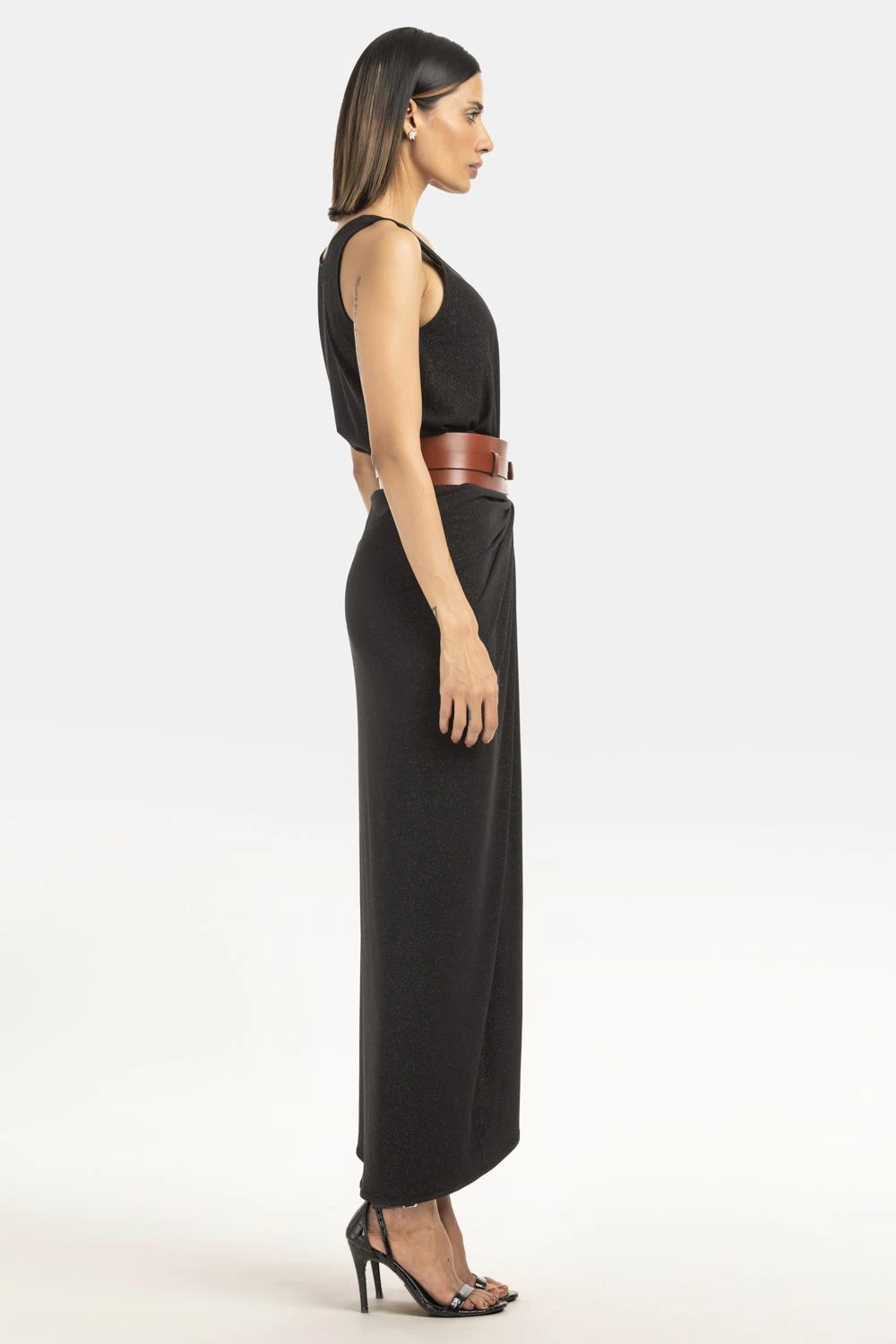 431-88 By Shweta Kapur Black Shimmer Tank Top 2 431-88 By Shweta Kapur Black Shimmer Tank Top - Image 2