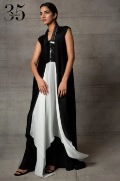 Amit Aggarwal Black & White Metallic Dress -Cheap Wovencia Store 410am13 3