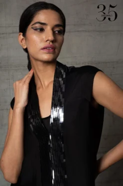 Amit Aggarwal Black & White Metallic Dress -Cheap Wovencia Store 410am13 6