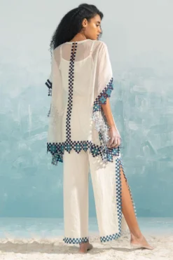 Ikai Ivory High Slit Applique Pants -Cheap Wovencia Store 417151 4