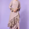 Aikeyah Grey Embroidered Layered Dress
