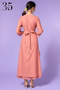 Aikeyah Pink Layered Dress With Belt 7 Aikeyah Pink Layered Dress With Belt -Cheap Wovencia Store 42aik16 4