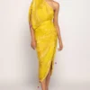 Saaksha & Kinni Yellow Bandhani Printed Micro Pleated Dress