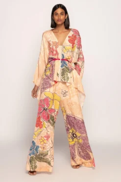 Saaksha & Kinni Peach Bandhani Printed Palazzo Pants