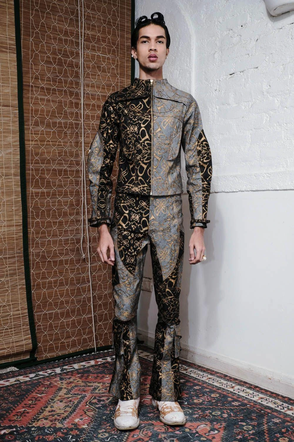 QUOD Black & Grey QUOD Printed Racer Denim Pant 1 QUOD Black & Grey QUOD Printed Racer Denim Pant