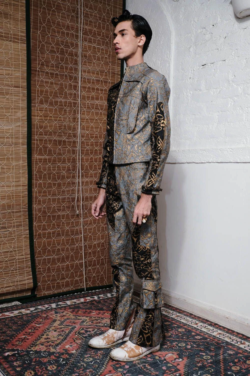 QUOD Black & Grey QUOD Printed Racer Denim Pant 2 QUOD Black & Grey QUOD Printed Racer Denim Pant - Image 2