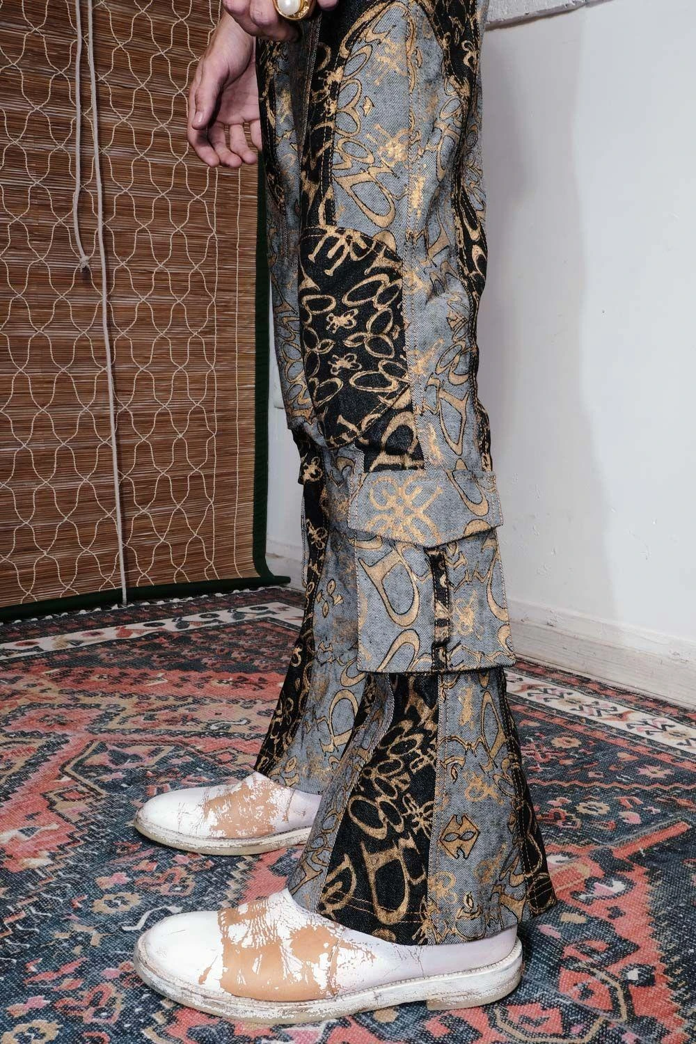 QUOD Black & Grey QUOD Printed Racer Denim Pant 3 QUOD Black & Grey QUOD Printed Racer Denim Pant - Image 3