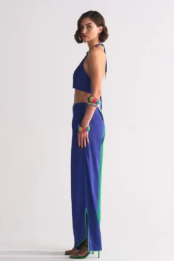 Ikai Green Scallop Elasticated Straight Pants -Cheap Wovencia Store 5823iai34 3