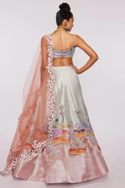 Aisha Rao Ivory & Peach Appliqued Lehenga Set -Cheap Wovencia Store 64ar7 3