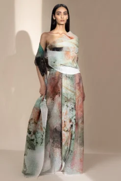 Abhishek Sharma Crystal Petalite Printed High Waisted Pants