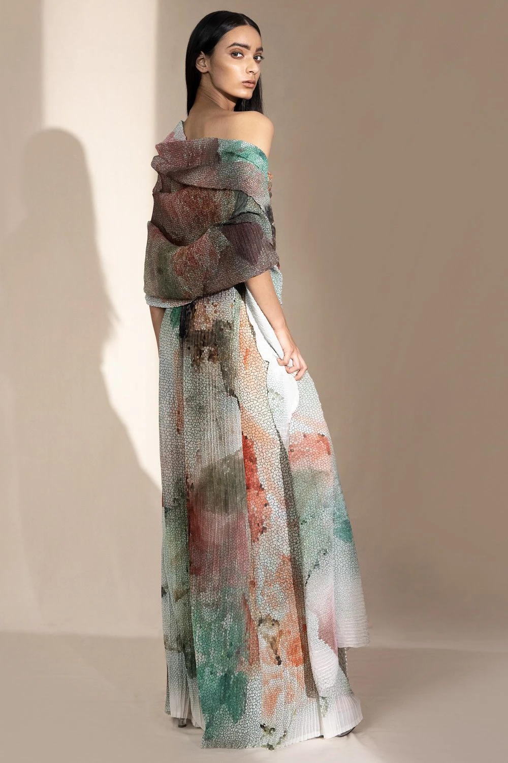 Abhishek Sharma Crystal Petalite Printed High Waisted Pants 3 Abhishek Sharma Crystal Petalite Printed High Waisted Pants - Image 3