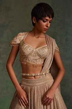 Tarun Tahiliani Accessories Ivory Jewelled Belt