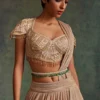 Tarun Tahiliani Accessories Ivory & Emerald Embellished Belt
