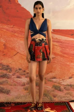 Shivan & Narresh Wilding Pleated Swim Skirt