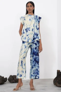 Corpora Studio Lime & Navy Tie Dye Pants