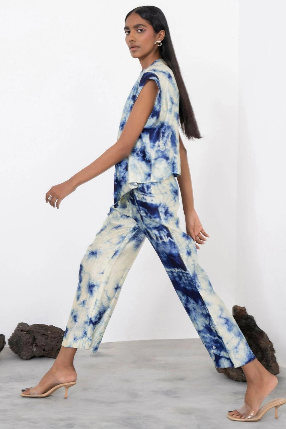 Corpora Studio Lime & Navy Tie Dye Pants 2 Corpora Studio Lime & Navy Tie Dye Pants - Image 2