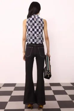 Moonray High-necked Top With Neck Tie -Cheap Wovencia Store 76mr20 3