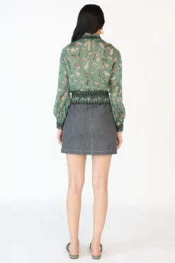 Moonray Forestial Printed Smocked Top -Cheap Wovencia Store 76mr22 4