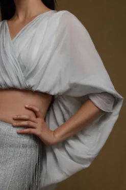 Shriya Som Blue High-low Blouson -Cheap Wovencia Store 8523sse5 3