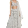 Payal Singhal Grey Embroidered Choli And Lehenga Set