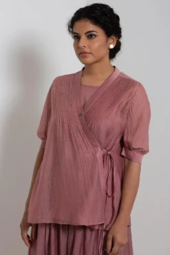 Rosewood Chanderi Wrap Top -Cheap Wovencia Store 911inte9 3