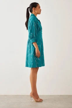SNOB Teal Printed Lisa Dress -Cheap Wovencia Store 91sn15 3