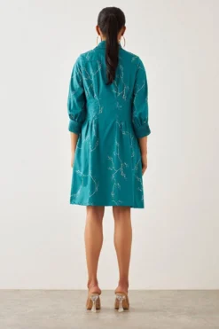 SNOB Teal Printed Lisa Dress -Cheap Wovencia Store 91sn15 6