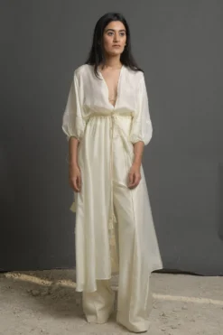 Ahmev High Waisted Ivory Pants