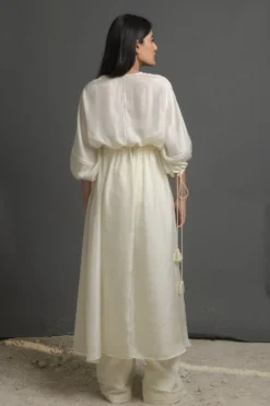 Ahmev High Waisted Ivory Pants -Cheap Wovencia Store ahm sfd 017 3