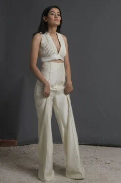 Ahmev Silk Brocade Plunge Neck Top -Cheap Wovencia Store ahm sfd 019 4