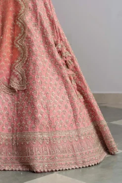 Anushree Reddy Blush Pink Embroidered Organza Lehenga Set -Cheap Wovencia Store ar007 3