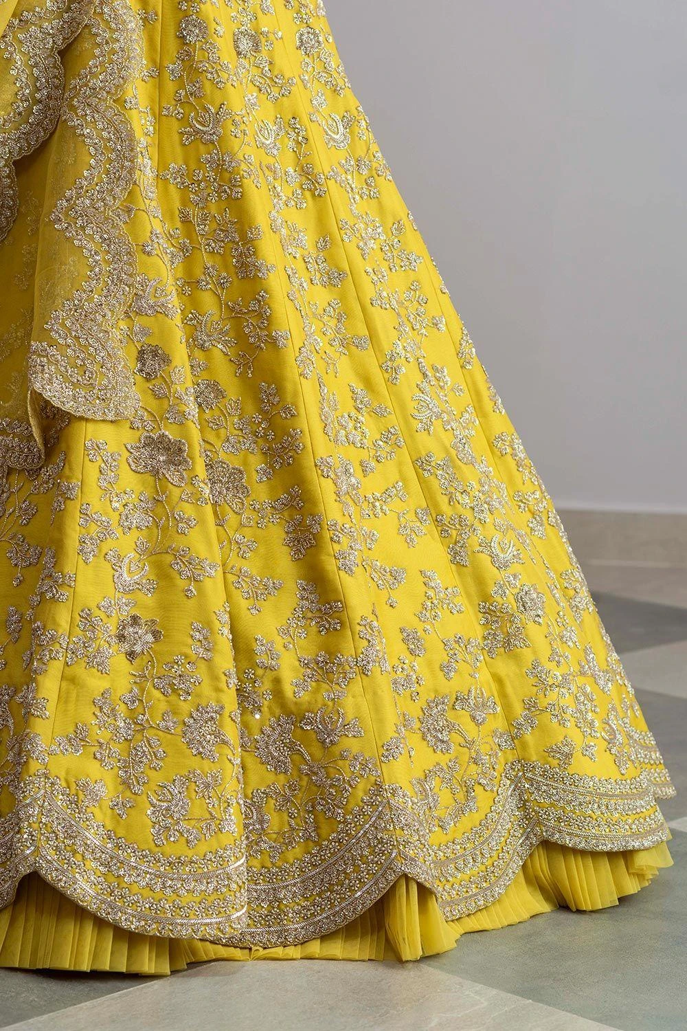 Anushree Reddy Lemon Yellow Organza Lehenga Set 3 Anushree Reddy Lemon Yellow Organza Lehenga Set - Image 3