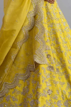 Anushree Reddy Lemon Yellow Organza Lehenga Set 9 Anushree Reddy Lemon Yellow Organza Lehenga Set -Cheap Wovencia Store ar013 4 1