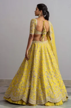 Anushree Reddy Lemon Yellow Organza Lehenga Set 11 Anushree Reddy Lemon Yellow Organza Lehenga Set -Cheap Wovencia Store ar013 6 1