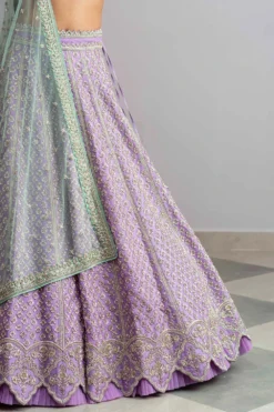 Anushree Reddy Lavender Raw Silk Zardosi Lehenga Set -Cheap Wovencia Store ar030 5