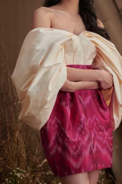 Shriya Som Fuschia Silk Ikat Skirt -Cheap Wovencia Store augss10 3