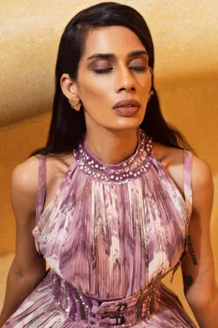 Nikita Mhaisalkar Lilac Tulle Embellished Corset Belt -Cheap Wovencia Store ca trs22 033 4