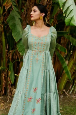 Chandrima Jade Striped Tiered Maxi Dress -Cheap Wovencia Store cfw20d08 3