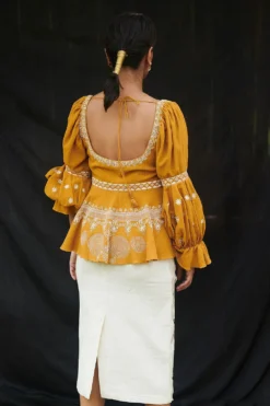 Chandrima Ivory Cotton Cutwork Embellished Skirt -Cheap Wovencia Store cfw20s20 3