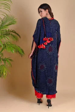 Bandhni Draped Dress With Coin & Tassel Details -Cheap Wovencia Store drdress1 3