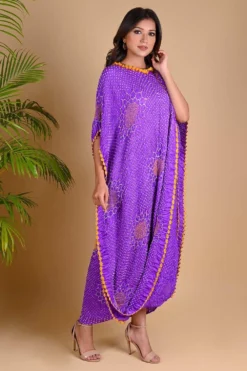 Bandhni Draped Dress With Coin & Tassel Details -Cheap Wovencia Store drdress1 5