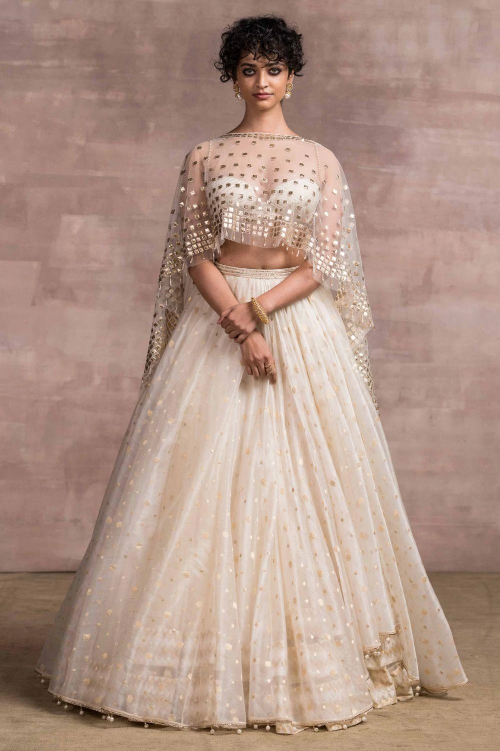 Tarun Tahiliani Ivory Asymmetric Organza Lehenga Set 1 Tarun Tahiliani Ivory Asymmetric Organza Lehenga Set