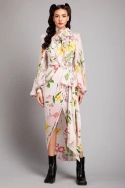 Gauri & Nainika Floral Wrap Dress -Cheap Wovencia Store gnd ss21 01 2