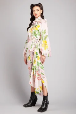 Gauri & Nainika Floral Wrap Dress -Cheap Wovencia Store gnd ss21 01 3