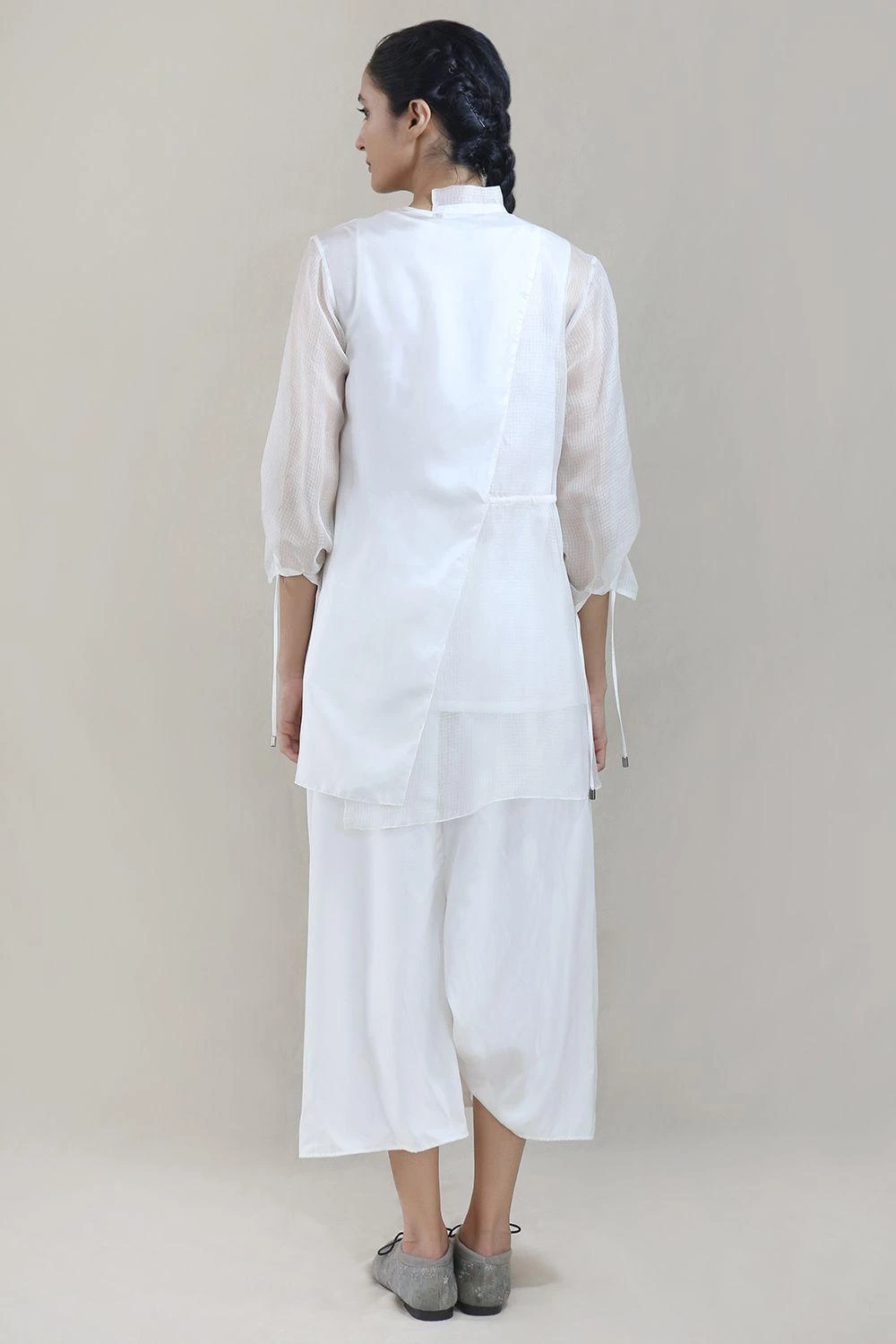 Ivory Half Silk Half Kota Shirt 4 Ivory Half Silk Half Kota Shirt - Image 4
