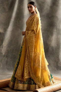 Itrh Colour Blocked Lehenga Set With Gota Patti Details -Cheap Wovencia Store itrh1060 2